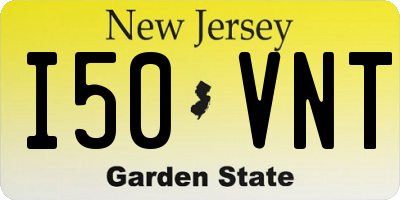 NJ license plate I50VNT