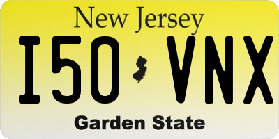 NJ license plate I50VNX