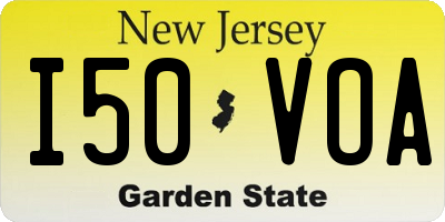 NJ license plate I50VOA