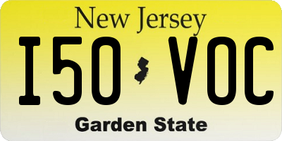 NJ license plate I50VOC