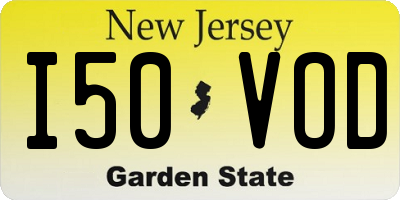 NJ license plate I50VOD