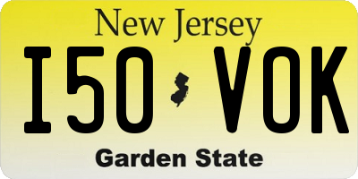NJ license plate I50VOK