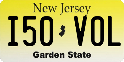 NJ license plate I50VOL