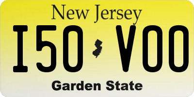 NJ license plate I50VOO