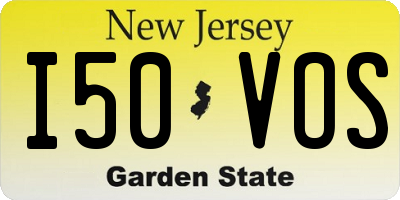 NJ license plate I50VOS