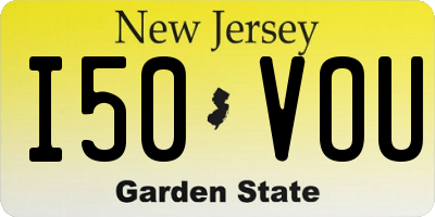 NJ license plate I50VOU