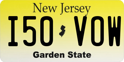 NJ license plate I50VOW