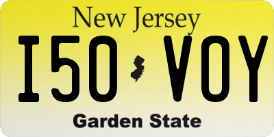 NJ license plate I50VOY