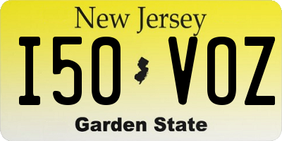 NJ license plate I50VOZ