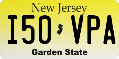 NJ license plate I50VPA