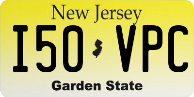 NJ license plate I50VPC