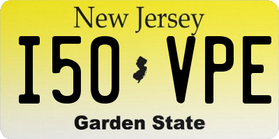 NJ license plate I50VPE