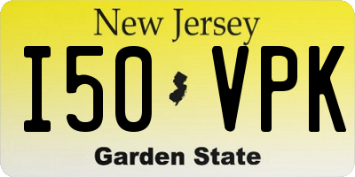 NJ license plate I50VPK