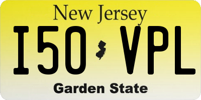NJ license plate I50VPL