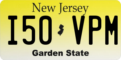 NJ license plate I50VPM