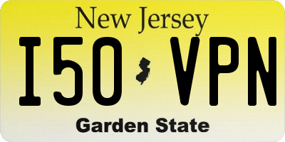 NJ license plate I50VPN