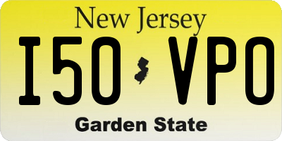 NJ license plate I50VPO