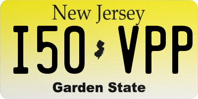 NJ license plate I50VPP