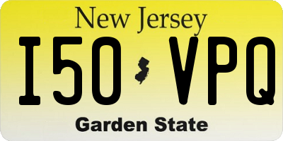 NJ license plate I50VPQ