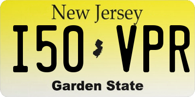 NJ license plate I50VPR