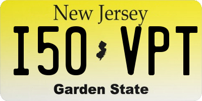 NJ license plate I50VPT