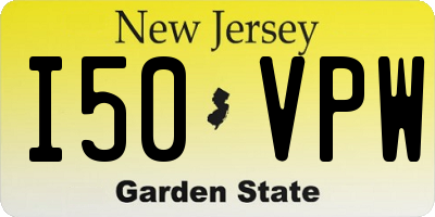 NJ license plate I50VPW