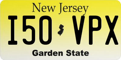 NJ license plate I50VPX