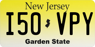 NJ license plate I50VPY