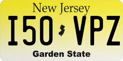 NJ license plate I50VPZ