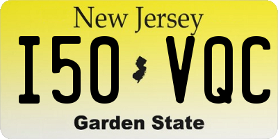 NJ license plate I50VQC