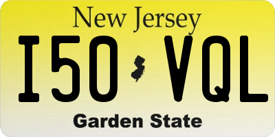 NJ license plate I50VQL