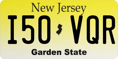 NJ license plate I50VQR