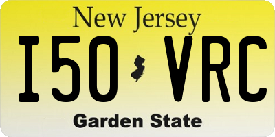 NJ license plate I50VRC
