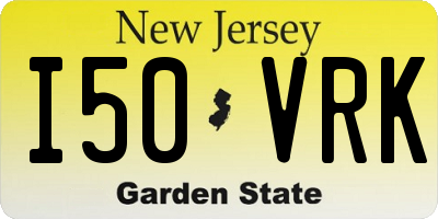 NJ license plate I50VRK
