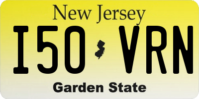 NJ license plate I50VRN