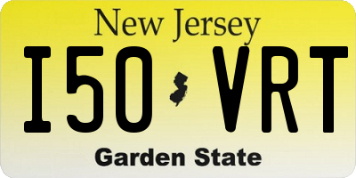 NJ license plate I50VRT
