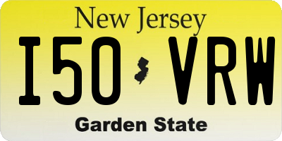 NJ license plate I50VRW