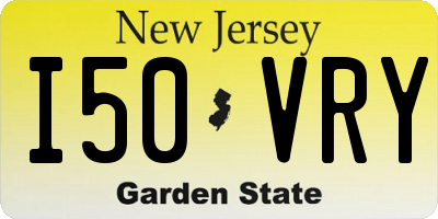 NJ license plate I50VRY