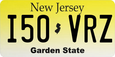 NJ license plate I50VRZ