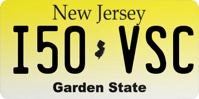 NJ license plate I50VSC