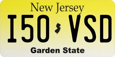 NJ license plate I50VSD