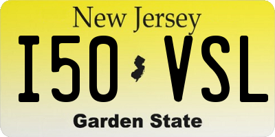 NJ license plate I50VSL