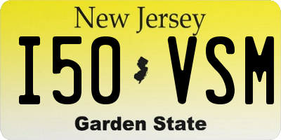 NJ license plate I50VSM