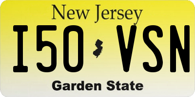 NJ license plate I50VSN