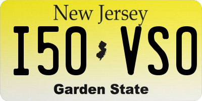 NJ license plate I50VSO