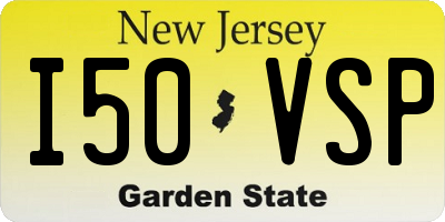 NJ license plate I50VSP