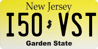 NJ license plate I50VST