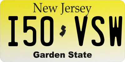 NJ license plate I50VSW