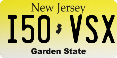 NJ license plate I50VSX