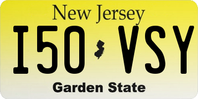 NJ license plate I50VSY